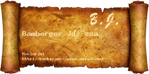 Bamberger Józsa névjegykártya